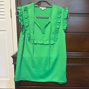 Jade Vibrant Green Ruffle Blouse - NWOT